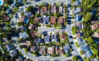 A US cul-de-sac, viewed from the air