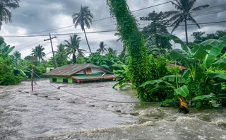 Flooded house in the Philippines
