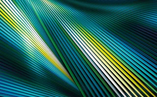 Green blue and yellow lines in an abstract pattern