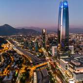 A view of Santiago, Chile, at night