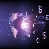 Currencies, globe, technology