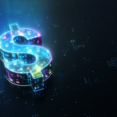 Electronic dollar sign symbolising stablecoins and cryptocurrency