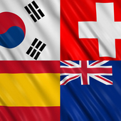 Clockwise from top left: South Korean, Swiss, New Zealand and Spanish flags