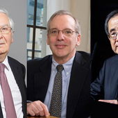 From left: Mervyn King, William Dudley and Masaaki Shirakawa