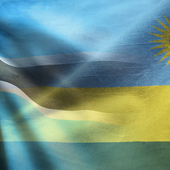 Botswana-Rwanda flags montage