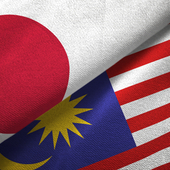 Japan and Malaysia flags